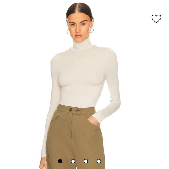 NWT Re Ona Turtleneck Longsleeve Top in Ivory - Picture 1 of 11